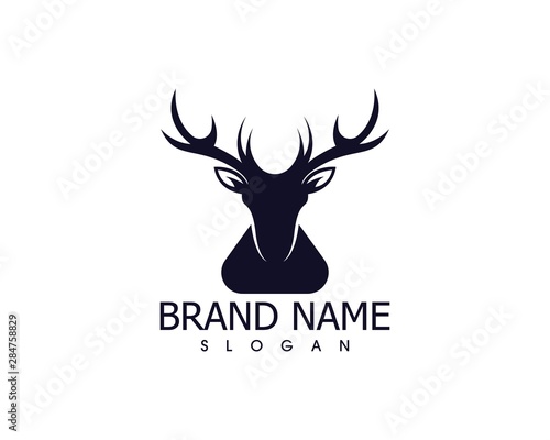 Deer Head Set Icon Silhouette Logo Design Minimalist Template