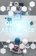 © InfiniteFlow - Quality Assurance and Quality Control Concept - Modern graphic interface showing certified standard process, product warranty and quality improvement technology for satisfaction of customer.