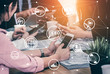 © InfiniteFlow - SEO - Search Engine Optimization for Online Marketing Concept. Modern graphic interface showing symbol of keyword research website promotion by optimize customer searching and analyze market strategy.