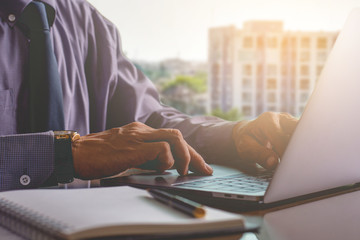 Wall Mural - businessman working on laptop in office