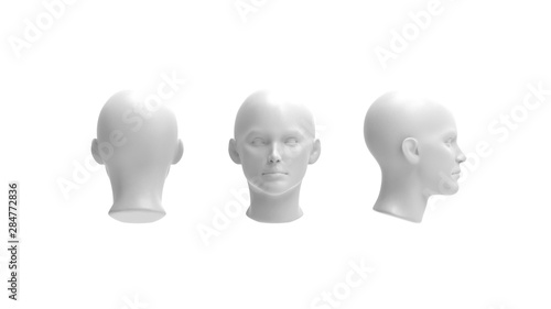 Fotomural 3d rendering of a human model isolated in white background