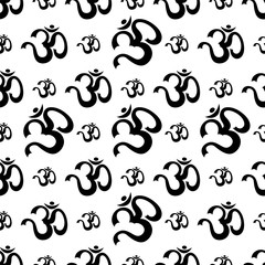Naklejka na meble Aum (Om) The Holy Motif Seamless Pattern
