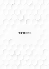 abstract. embossed hexagon , honeycomb white background. light and shadow. vector.