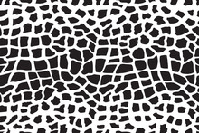 Crocodile Skin. Vector Image. Textile. Snake Black White Repeated. Giraffe Seamless Pattern. 