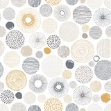 Abstract seamless pattern with drawing circles textures. Vector doodle print in pastel colors on white background.