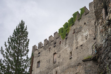 Wall of medieval Reifenstein castle near Vipiteno (Sterzing) in south Tirol, Italy