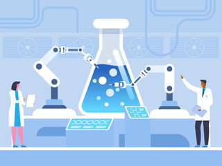 Wall Mural - Biochemical experiment flat vector illustration