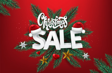 Christmas Sale Season Design Template. Vector Illustration