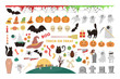Halloween set. Collection of horror symbol, holiday