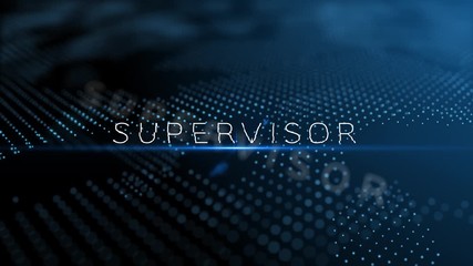Wall Mural - supervisor modern intro text 3d animation with lens flare and depth of field focus blur