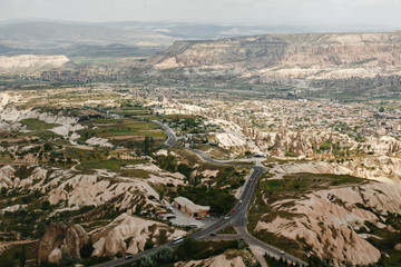 Wall Mural - Goreme Town night view from hill in Cappadocia Region Of Turkey.