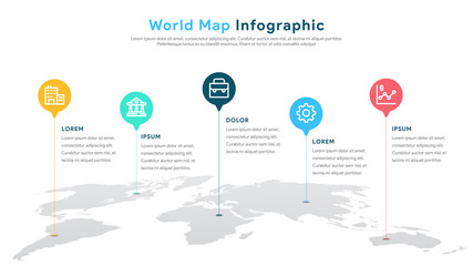 World Map Infographics Vector for Presentation and Slide Show. WIth Simple and Modern Style. Vector EPS 10