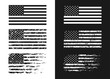 Black and white USA flags
