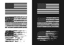 Black And White USA Flags