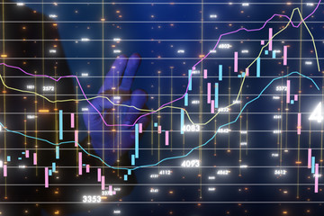 Business intelligence. Diagram - Graph Stock Trading, Investment dashboard