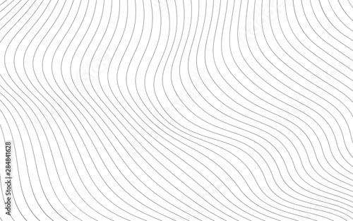 Abstract wavy background. Thin line on white.