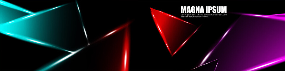 Poster - Background of a luminous triangle shape vector design banner. suitable for your design background