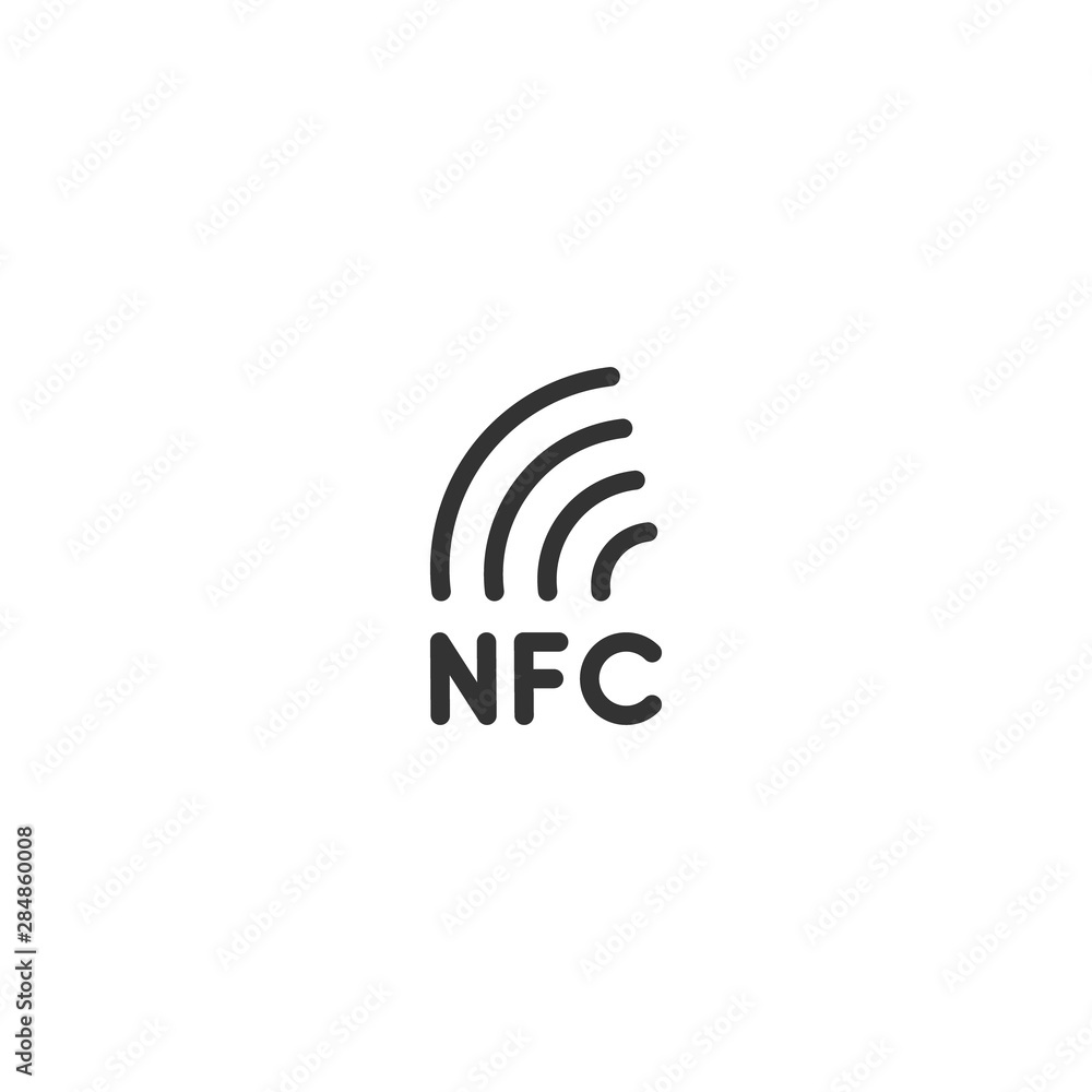 NFC icon. Near field communication sign. NFC letter logo. Contactless  payment logo. NFC payments icon for apps. Stock Vector | Adobe Stock, image size:1000x1000