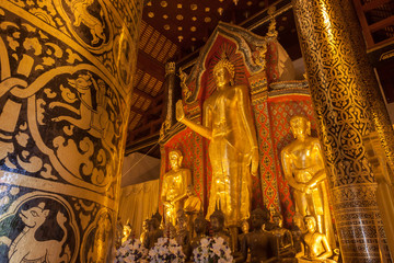 Golden Buddha statue in thailand temple