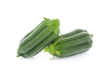 Wall Mural - fresh sesame pods isolated on white background