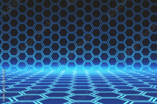 Abstract digital hexagons background