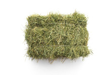 Studio Shot Of Straw Hay On A White Background.