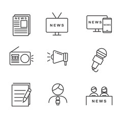Wall Mural - set of news related vector illustration with simple line design suitable for icon