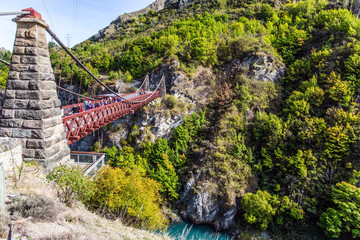 Canvas Print - River and bridge Kawarau