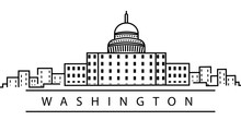Washington City Line Icon. Element Of USA States Illustration Icons. Signs, Symbols Can Be Used For Web, Logo, Mobile App, UI, UX
