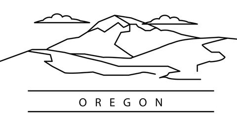 Wall Mural - Oregon city line icon. Element of USA states illustration icons. Signs, symbols can be used for web, logo, mobile app, UI, UX