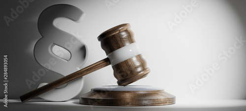 Fotomural paragraph and wooden judge gavel 3d-illustration