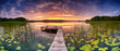 © Piotr Krzeslak - Beautiful summer sunrise over lake - Panorama