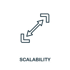 Wall Mural - scalability outline icon. thin style design from startup icons collection. creativescalability icon 