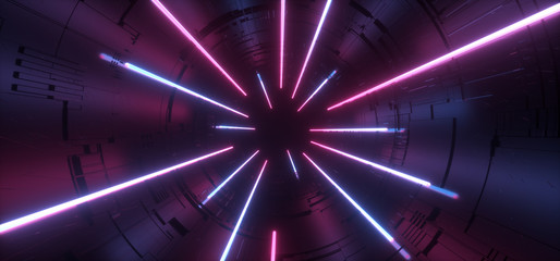 circle neon glowing purple blue sci fi hi tech schematic motherboard futuristic modern retro tunnel 