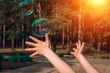 © Lumppini - soap bubbles into the sunset with beautiful bokeh.close-up