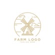 wind mill logo design vector template.creative icon for agriculture company	
