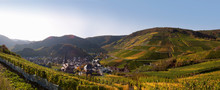 Germany, Rhineland Palatinate, View Of Wine Village With Vineyards At Ahr Valley