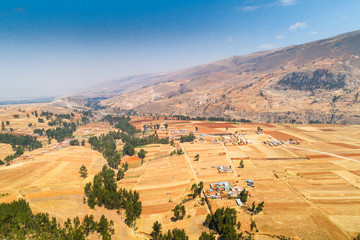 Wall Mural - Panoramic aerial view of Mantaro valley in Huancayo, Peru.