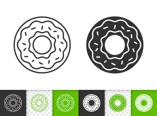 Wall Mural - Doughnut donut cake simple black line vector icon