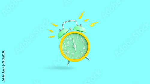 Yellow Alarm Clock Was Ringing At 6 00 Stock Illustration Adobe Stock