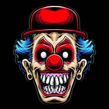 Scary Clown With Red Hat