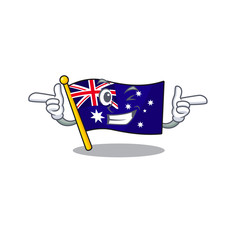 Sticker - Wink australian cartoon flag kept in cupboard