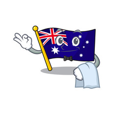 Canvas Print - Waiter flag australia in the character shape