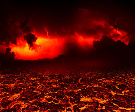 the surface of the lava. background