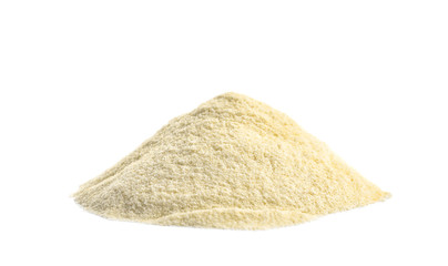 Wall Mural - Pile of protein powder isolated on white