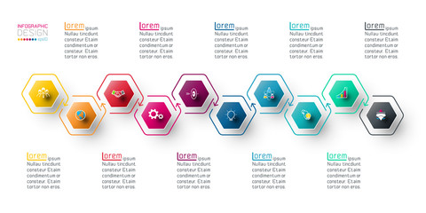 Wall Mural - Hexagon inforgraphics on vector graphic art.