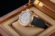 © Volodymyr Shcherbak - wrist watch packed in open wooden box. roman dial