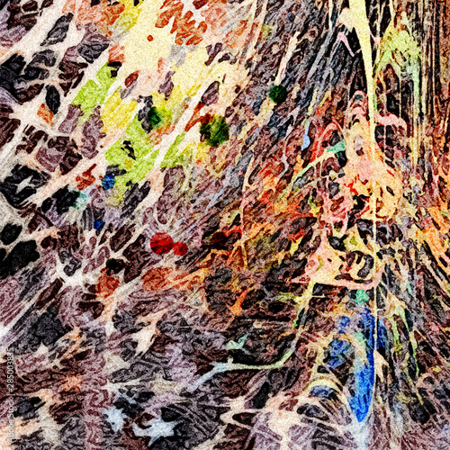 Abstract artistic watercolor background, wet splashes and strokes of paint on...