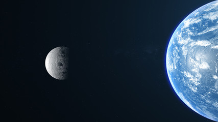 Wall Mural - earth half orb moon background