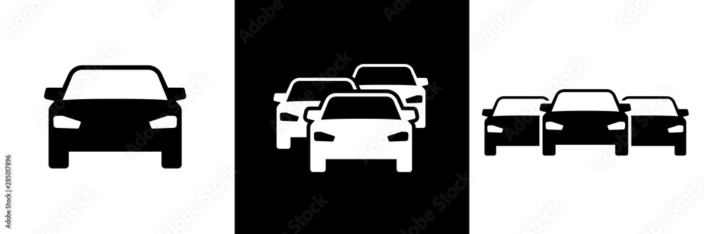 Obraz Car symbols frontal car icons fototapeta, plakat